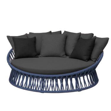 Imagem de Chaise área Externa Monza Alumínio Corda Náutica Trama Azul Marinho