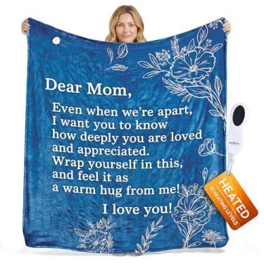 Imagem de Cobertor grande aquecido para mãe, presente de flanela super macio da filha ou filho para o dia das mães, Natal, aniversário, dia dos namorados (grande, 127 x 152)