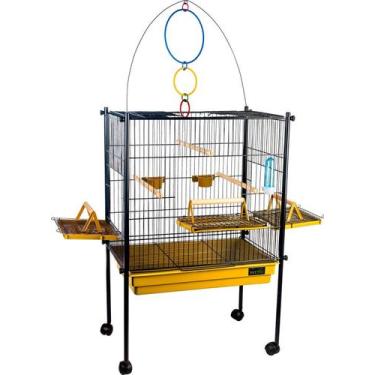 Imagem de Viveiro Gaiola Calopsita Aves Periquito Triplex 1418 - JEL PLAST, BLAC