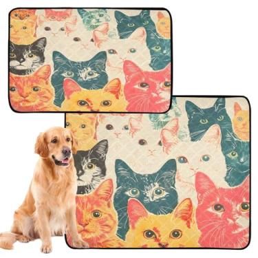 Imagem de CEBUGI Almofadas de xixi laváveis para cães, pacote com 3, almofadas impermeáveis para filhotes de cachorro, antiderrapante, à prova de vazamento, para cama de cercadinho, gatos coloridos