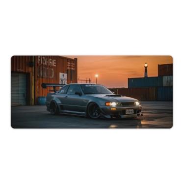 Imagem de HouLaiZhe Tapetes de mouse para jogos JDM R32 com modificação de pares JDM tapetes de mesa de carro grandes para teclado de mesa de computador 40 x 90 cm