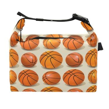 Imagem de STAYTOP Lancheira de basquete de desenho animado com fivela de alça, lancheira isolada para meninos e meninas, lancheira térmica para trabalho escolar