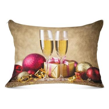 Imagem de Fronha fofa de Natal com zíper King Queen Capa de almofada colorida para cama colorida, tamanho Queen, 50,8 cm x 76,2 cm