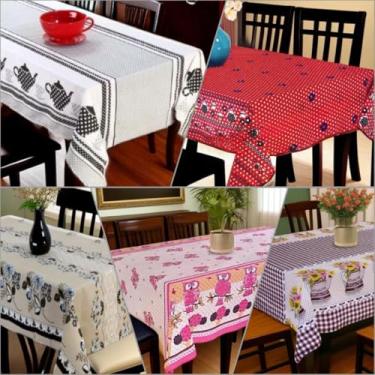 Imagem de Toalha de Mesa Retangular 4 Cadeiras Oxford Estampada – Decoração de Cozinha e Sala (Variados)