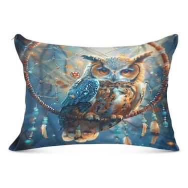 Imagem de Capa de travesseiro Owl Dream Catcher super macia e aconchegante 51 x 66 cm capas de almofada padrão antiestática com zíper