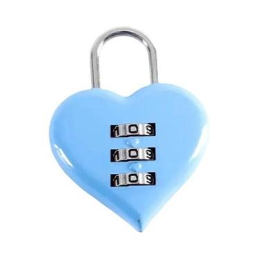 Imagem de Cadeado Mini De Metal Em Forma De Coração Com Código De 3 Dígitos Para