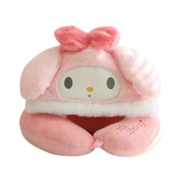 Imagem de Almofada Apoio de Pescoço com Touca My Melody Hello Kitty - Dexin