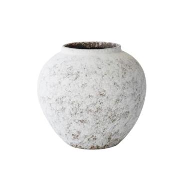 Imagem de CozyWel Vaso de cerâmica branco rústico, vaso redondo grande texturizado para centros de mesa, cozinha, sala de estar, decoração de quarto