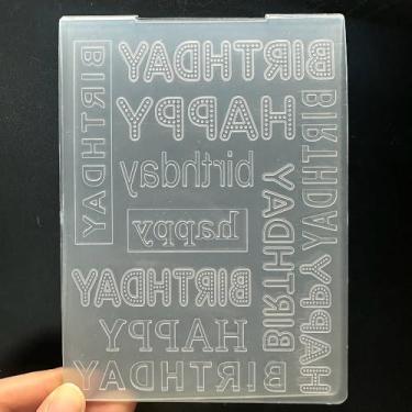 Imagem de Modelo de pasta de plástico em relevo, aniversário, desejos, textura, tamanho A6, para fazer cartões, faça você mesmo, scrapbooking, papel, artesanato, artesanato, scrapbook, arte, decoração