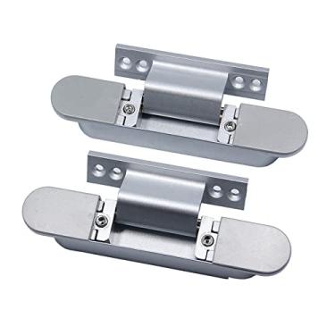 Imagem de Dobradiças de porta ocultas, abertura de 120 graus, dobradiça de porta de madeira invisível, resistente, silenciosa, dobradiça pivô oculta com desconto (cor: preto)