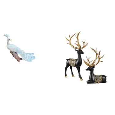 Imagem de Whtkoph Majestosa Coleção de Esculturas de Resina de Renas, Figuras Elegantes de Animais para Casa, Jardim, Pátio, Mesa, Casamento, Inauguração de Casa.