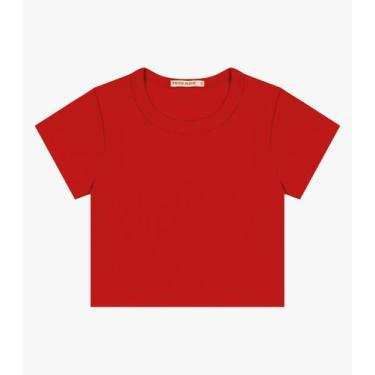 Imagem de Blusa Cropped Infantil Ribana Canelada Trick Nick Vermelho, Vermelho, 