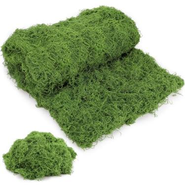 Imagem de Ovveroche Tapete de musgo falso para artesanato 99 cm x 99 cm com tecido de base para plantas e 100 g decorativo artificial musgo verde grama sintética para plantadores, artesanato faça você mesmo