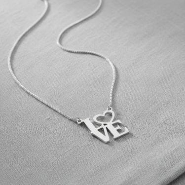 Imagem de Colar prata 925 Pingente LOVE em fio de Prata 925 Fabro Saints