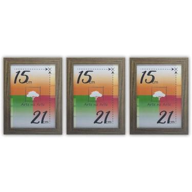 Imagem de Porta-retratos Kit 3 Quadros Molduras Com Vidro