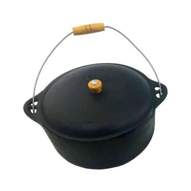 Imagem de Panela Ferro Fundido Caldeirão Antigo N°28 6L 35,5x16cm