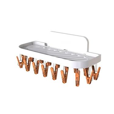 Imagem de 3FLQOOPP 17 peças de meias pegas cabide dobrável montado na parede roupa íntima toalha prendedor de roupa banheiro prateleira pano pendurado rack secador de roupa (cor: laranja)