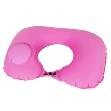 Imagem de Travesseiro de Viagem Inflável Automático para Avião Almofada Cervical Leve e Portátil(ROSA)