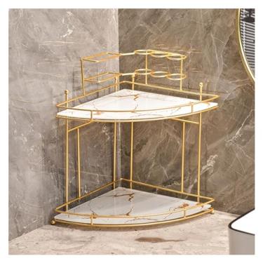 Imagem de Suporte de escova de dentes Rack de armazenamento de bancada de ferro Suporte de escova de dentes Suporte de escova de dentes removível e lavável Rack de cosméticos para economizar espaço Rack de