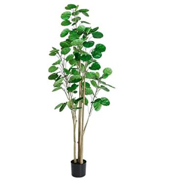 Imagem de SLGGPJBU Plantas falsas planta artificial estilo nórdico árvore artificial grande simulação planta verde plantas artificiais decoração sala de estar plantas artificiais interior exterior, 200 cm