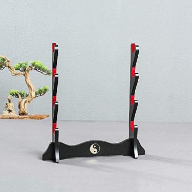 Imagem de U5GAAALPPQ9 Acessórios de mesa Suporte de espada de 4 camadas Suporte de espada Tai Chi Samurai Japonês Espada Katana Suporte de Espada (Cor: A)