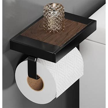 Imagem de Suporte de papel higiênico com espaço de prateleira alumínio papel toalha rolo cabide para banheiro banheiro cozinha (cor: E) (E)