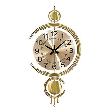 Imagem de HHHJQFAAT Relógio de parede design moderno decoração de sala de estar criativo relógio de parede 3D moderno decoração de casa moda simples relógio digital de parede de metal