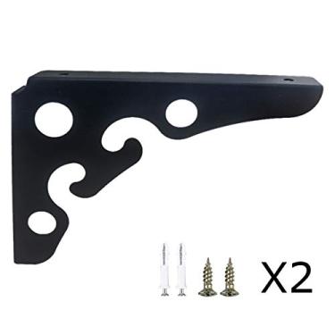 Imagem de Quadro de suporte de triângulo de alta carga com pintura metálica fixa de ângulo reto simples estilo europeu (cor preta/cor branca) (cor preta 250 mm)