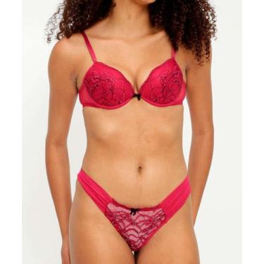 Imagem de Calcinha Biquíni Tule Renda Marisa-47192, Vinho, M