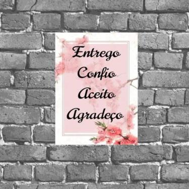 Imagem de Placa Entrego Aceito Confio E Agradeço 18X27Cm