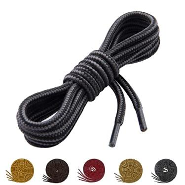 Imagem de Cadarços resistentes e duráveis para botas, (2 pares) botas de trabalho e sapatos de caminhada (140 cm, dourado)