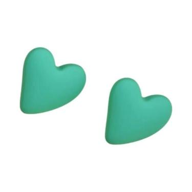 Imagem de Brincos De Coração Geométrico Em Acrílico Colorido, Moda Coreana, Desi