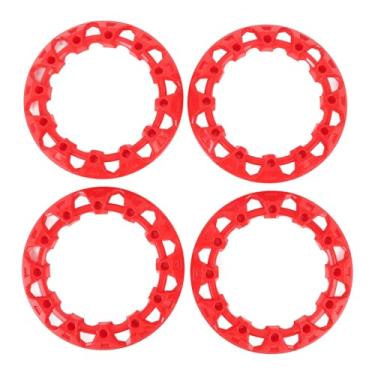 Imagem de 4 peças 8 polegadas ATV roda guarnição cubo proteção decoração aro aro capa decoração riscos plástico calota guarnição capa universal para Go Kart (vermelho)