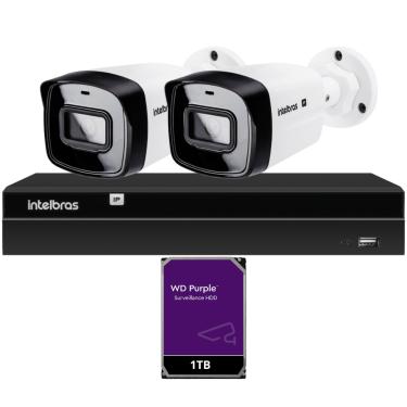 Imagem de Kit 2 Câmeras IP Vipc 1230B Intelbras NVD 1404P HD 1TB Purple