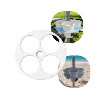 Imagem de Suporte Porta Copos Para Guarda-Sol De Praia Com 4 Suportes Para Bebid