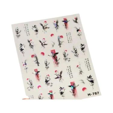 Imagem de Adesivos De Unhas Com Asas De Borboleta Pretas E Roxas, Decalques De M