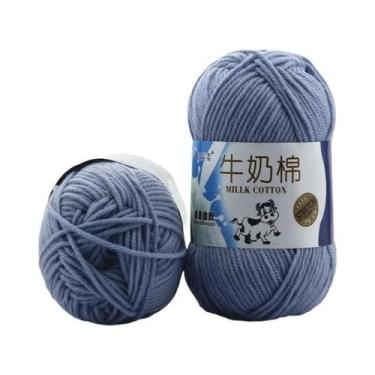 Imagem de 100g 2 Peças De Fio De Algodão Leite Para Crochê E Tricô Para Suéter, 
