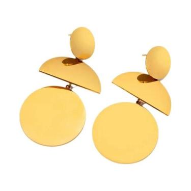 Imagem de Brincos Pendentes Geométricos Irregulares Em Aço Inoxidável 316L Para 