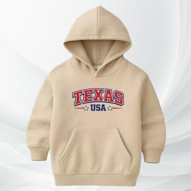 Imagem de Moletom Infantil Texas USA Moleton Com Capuz Estilo College Americano Inverno Blusão Casaco-Unissex