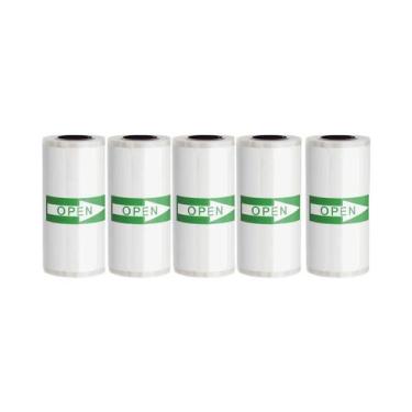 Imagem de Impressora De Etiquetas Adesivas Brancas Mini, 5 Rolos De Papel Térmic