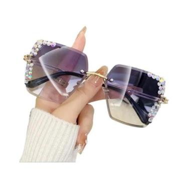 Imagem de Óculos De Sol Femininos Modernos Sem Armação Com Lentes Gradientes, De