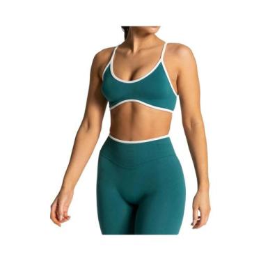 Imagem de Sutiã Esportivo Feminino Sem Costas Em Cor Sólida, Top De Yoga Respirá