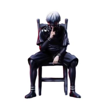 Imagem de Estatueta masculina sentada em anime, modelo de tela de PVC de 18 cm