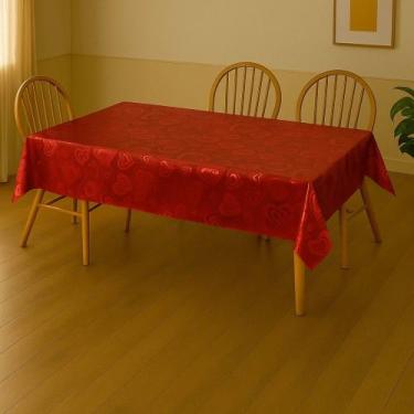 Imagem de Toalha De Mesa Metalizada Vermelha Mod6170M Rolo 1,37x20m Vinil PVC - 