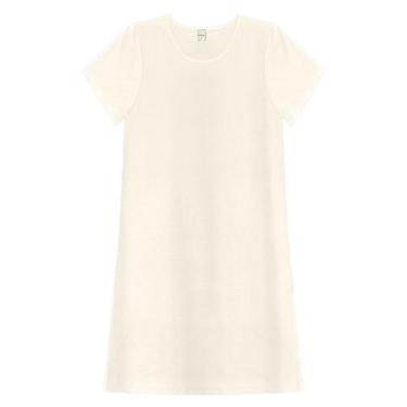 Imagem de Blusa Básica Alongada Feminina Rovitex Bege, G, Bege