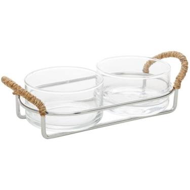 Imagem de Petisqueira Oval com Suporte 3 Peças Wolff Nature