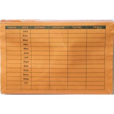 Imagem de Envelope De Dízimo E Oferta Pacote C/100 Unidades amarelo - maranata