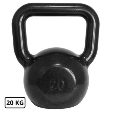 Imagem de Kettlebell de Ferro Emborrachado 20 Kg Preto - Sepo