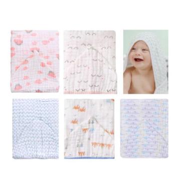 Imagem de Toalha De Banho Bebê Soft Fralda Estampada 1,05mx85cm Toalhão Meninas 