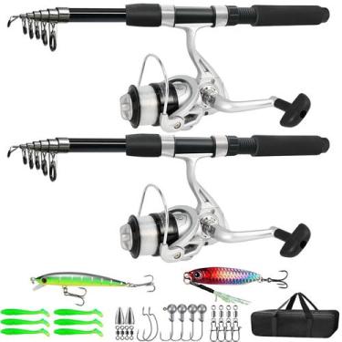 Imagem de Kit de Vara de Pesca Telescópica MNCIRISETOU 2,1 m